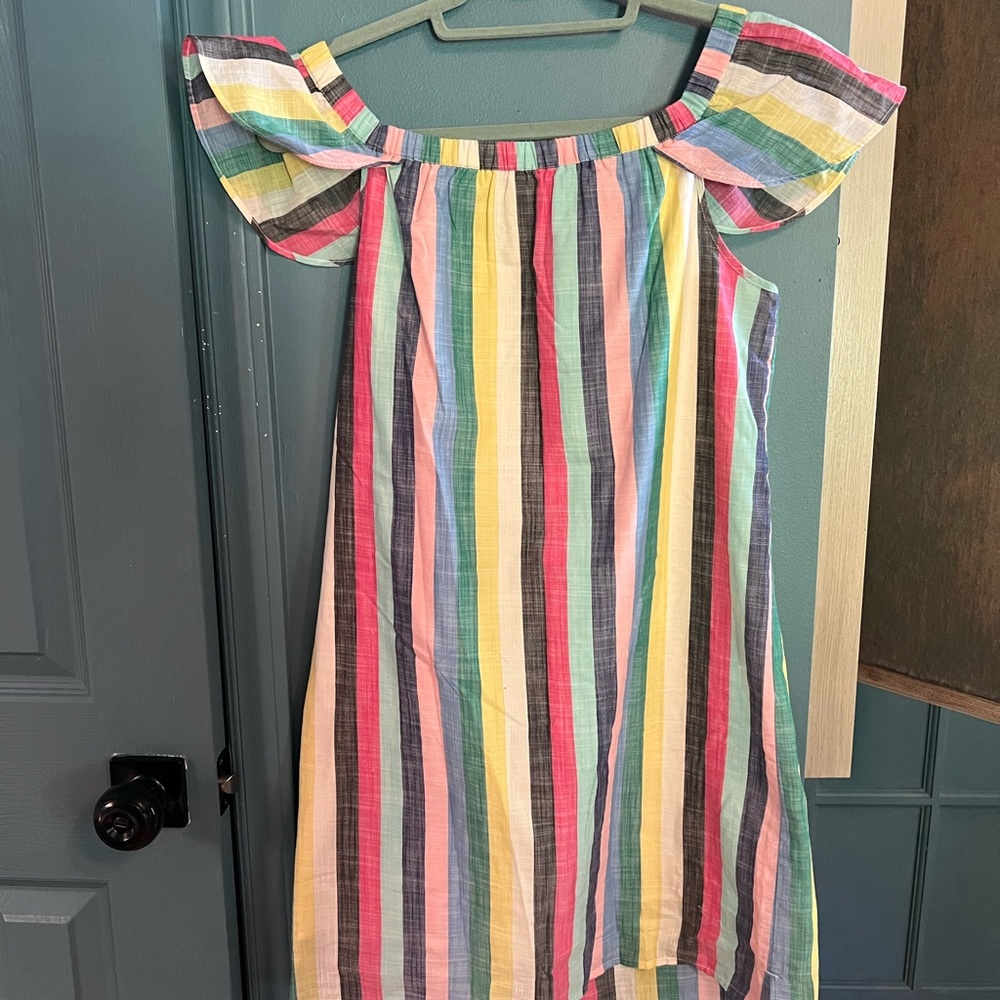 J. Crew Colorful Ruffled Off-the-Shoulder Sundress
